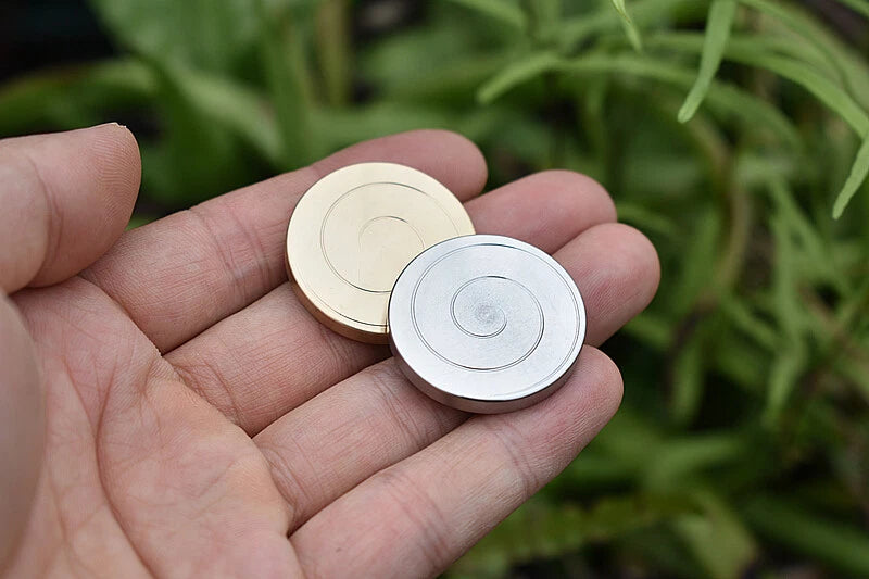 Brass Stainless Steel Spinning Top Coin Hand Spinner Anti Stress EDC Fidget Toys 07FC0E-D4 - KOEEK