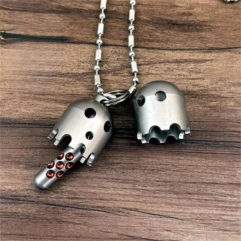 Titanium Knife Lanyard Bead Paracord Necklace Pendant Keychain EDC Zipper Pull 07FC0E-D4 - KOEEK