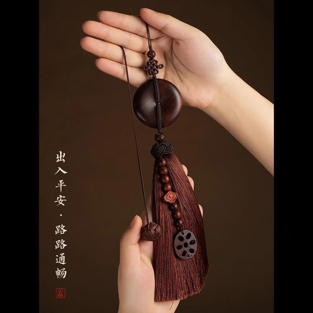 Rosewood Car Charm Buddhist Amulet Car Decor Hanging Ornament 07FC0E-D4 - KOEEK