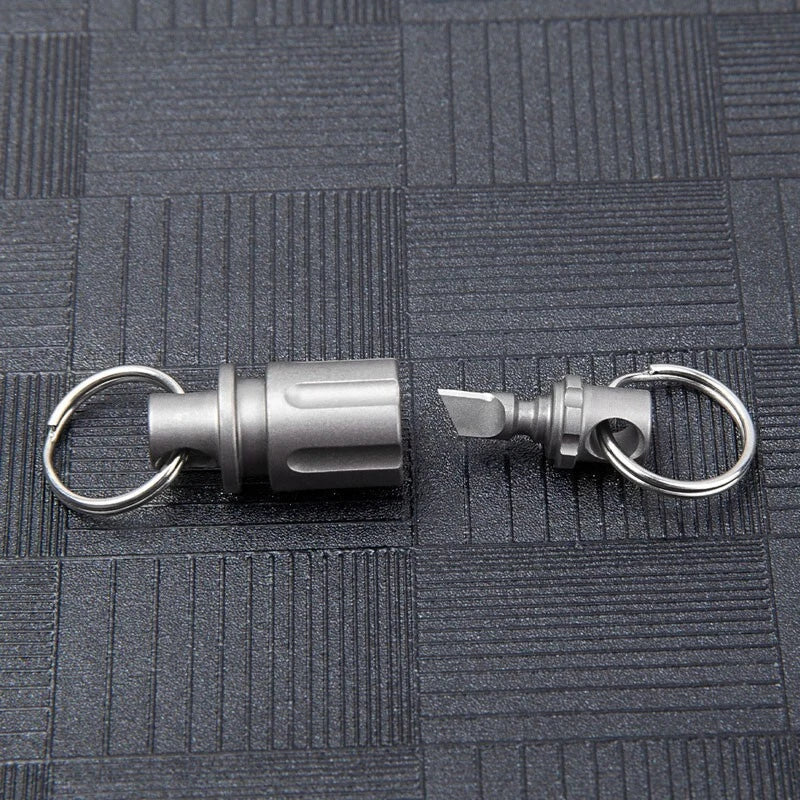 Mini Titanium Alloy Insert Buckle Gimbal Ring Portable Double Keyring Cutter EDC 07FC0E-D4 - KOEEK