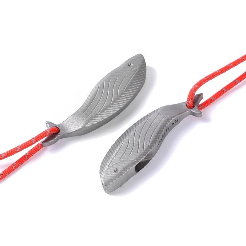 Titanium Safety Whistle Emergency Survival Whistle Necklace Outdoor Travel EDC 07FC0E-D4 - KOEEK