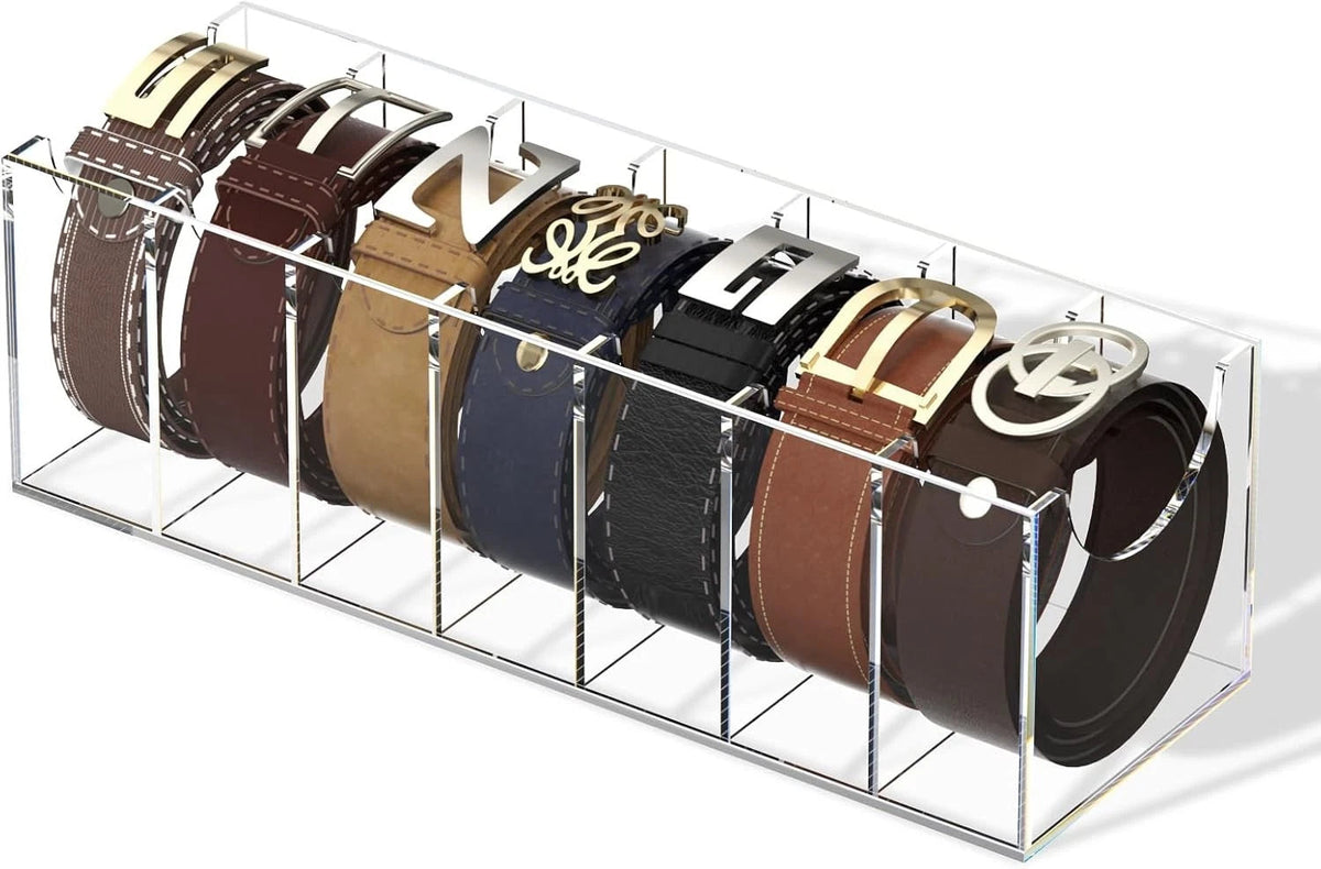 Belt storage box, acrylic display box, storage rack with 4 compartments 07FC0E-D4 - KOEEK