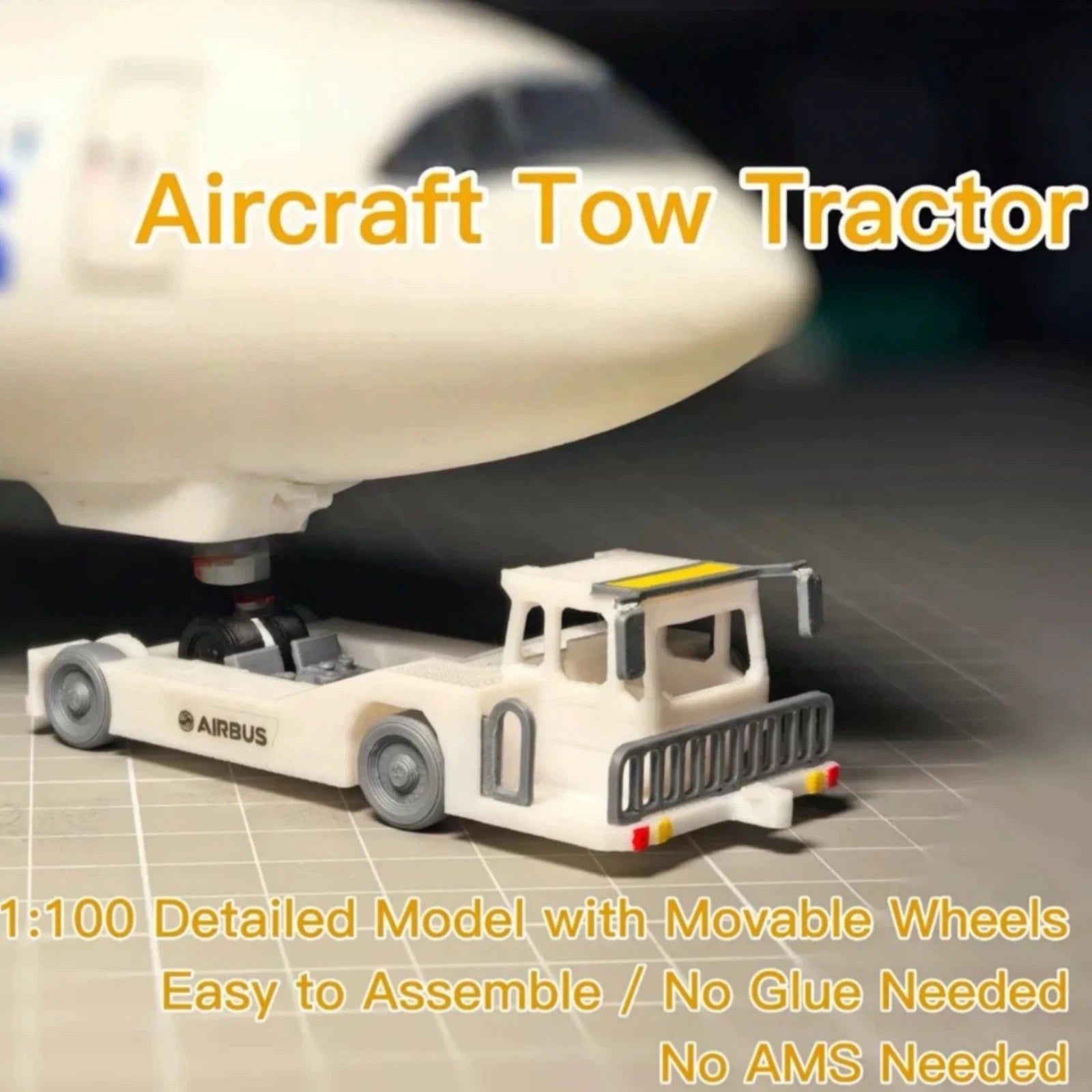 1/100 Airport Accessories Model Unassembled Passenger Stairs+Tugs+Luggage Cart 07FC0E-D4 - KOEEK