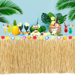 new Luau Party Decorations, Natural Hawaiian Grass Table Skirt, 1 Pack, Gold 07FC0E-D4 - KOEEK