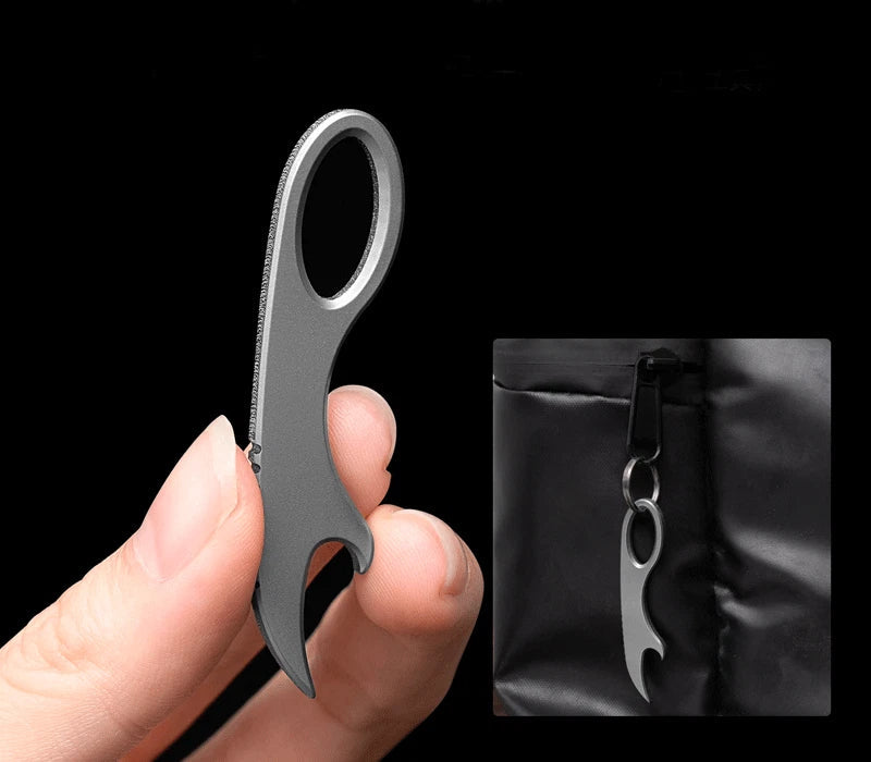 Titanium Alloy Multi Tools Crowbar Bottle Opener Portable Outdoor EDC Keychain 07FC0E-D4 - KOEEK