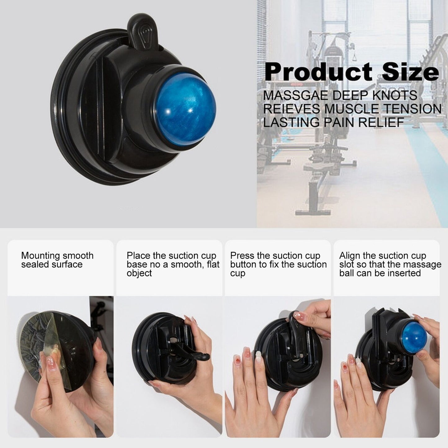 new Wall Massageler Manual Suction Cup Massage Ball Mountable Muscle MassageBall HGF koeek - KOEEK