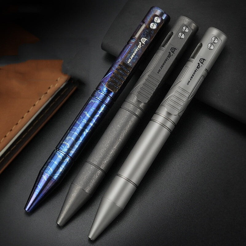 Titanium Ballpoint Pen Bolt Action Office Signature Writing Pocket Pen EDC Gifts 07FC0E-D4 - KOEEK