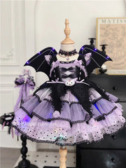 Cute Kuromi Girl Princess Dress Kawaii Kids Halloween Lace Dress Cosplay Costume 07FC0E-D4 - KOEEK