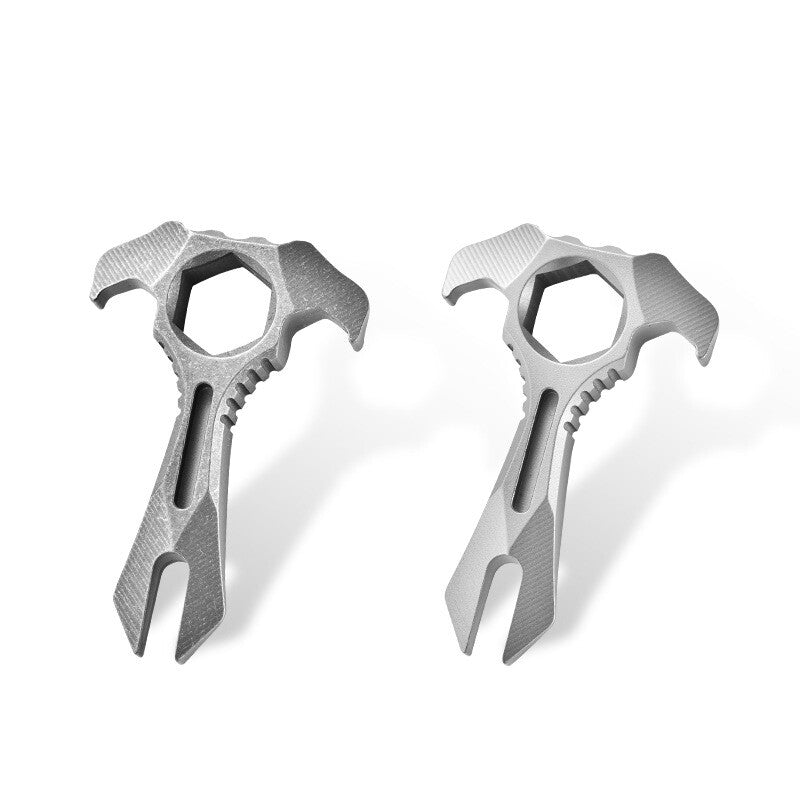 EDC Titanium Alloy Pry Bar Crowbar Wrench Can Opener Outdoor Portable Multi Tool 07FC0E-D4 - KOEEK