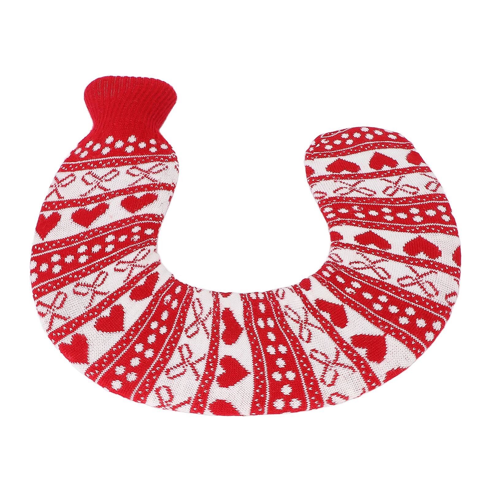 new 1L U Shaped Hot Water Bag Neck Shoulder Knitted Cover For Winter(Type 2 ) HGF koeek - KOEEK