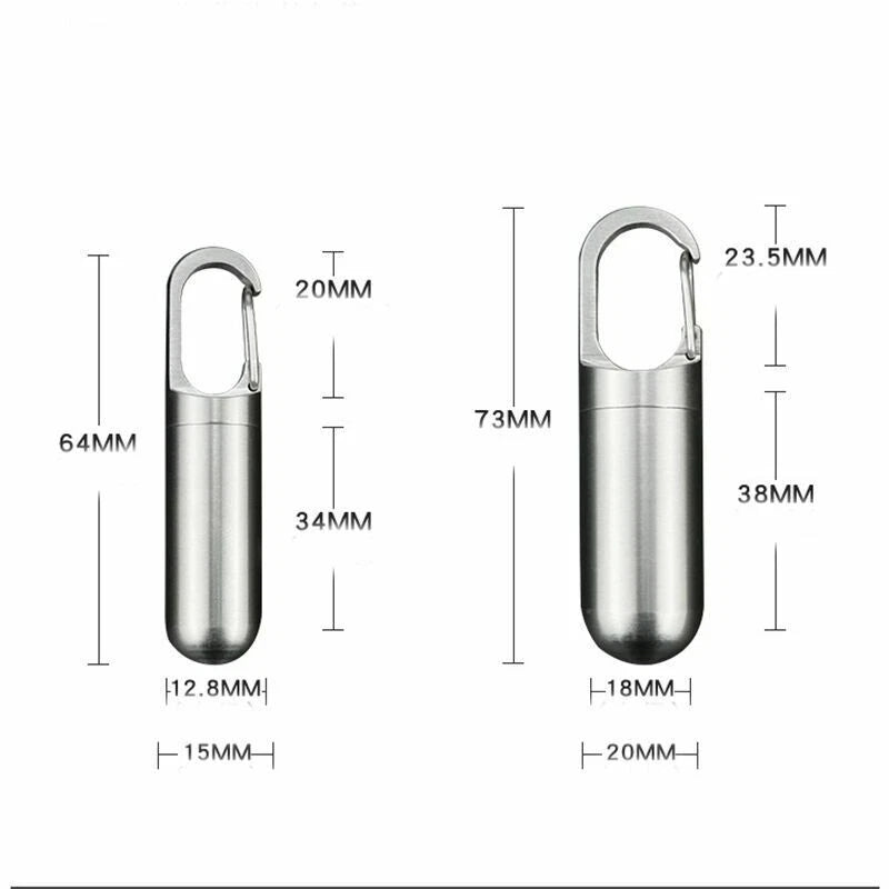 Titanium Keychain Waterproof Box Integrated Medicine Pill Box EDC Survival Boxes 07FC0E-D4 - KOEEK