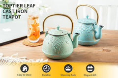 Japanese Teapot with Stainless Steel Infuser, Cast Iron Tea Kettle Stovetop Safe