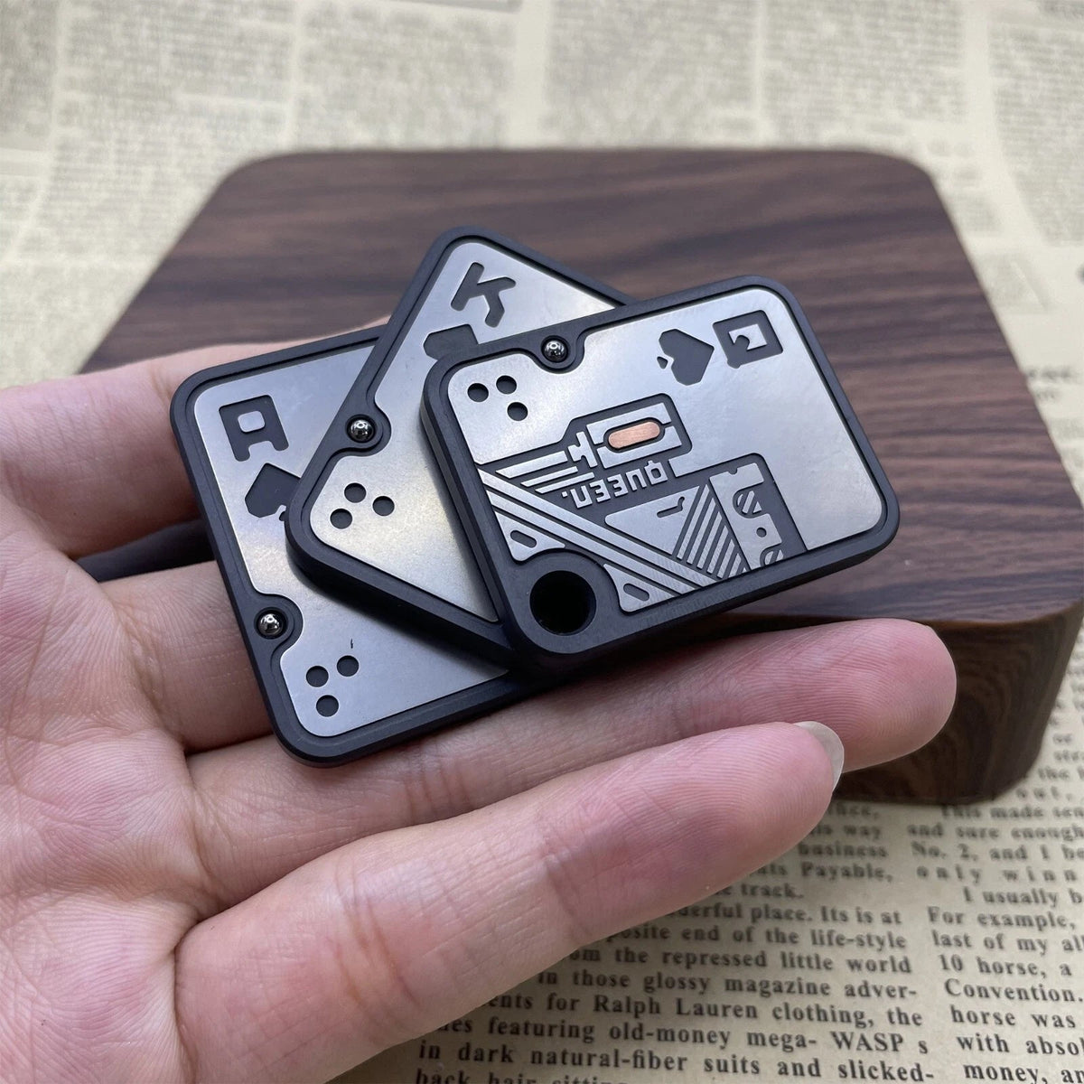 Poker Card LAUTIE 3.0 AAA AKQ Fidget Slider Zirconium EDC Stress Relief Toy Gift 07FC0E-D4 - KOEEK