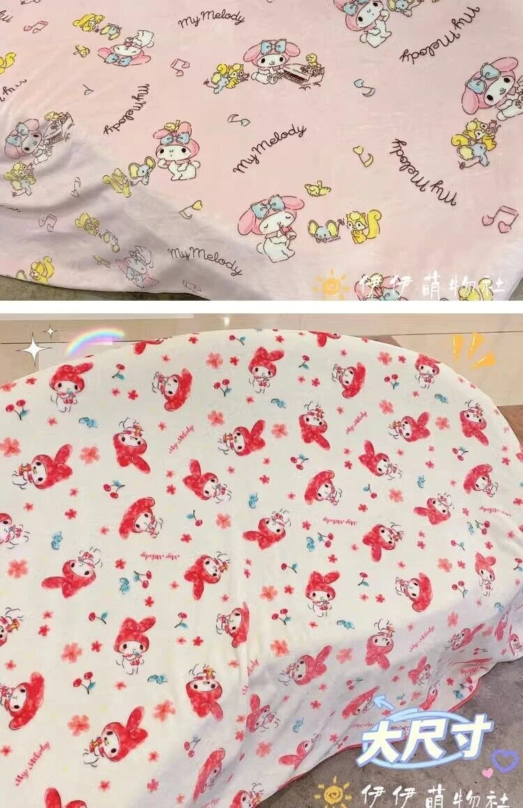 Cartoon My Melody Flannel Plush Blanket Throw Bedsheet Dormitory Bed Sofa Rug 07FC0E-D4 - KOEEK