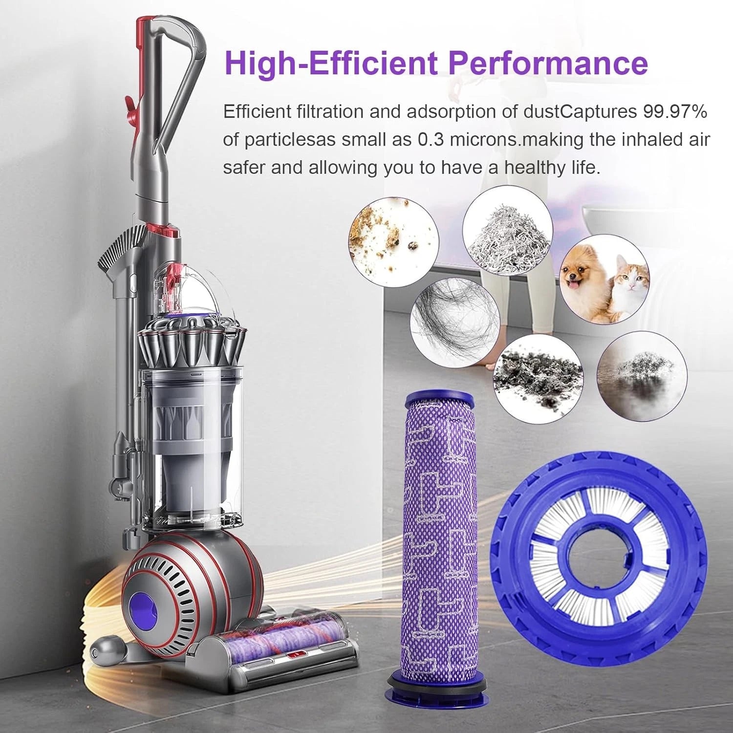 Vacuum Ball Animal 3 Filter Replacement Parts Multi-Ball Upright Vacuum Cleaner 07FC0E-D4 - KOEEK