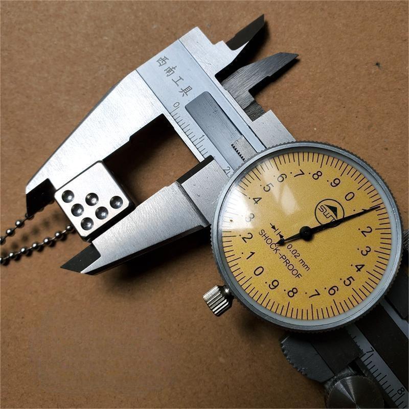 Solid TC4 Titanium Dice 14mm 0.55 Inch 6 Sided Ice Cube EDC Toy Necklace Pendant 07FC0E-D4 - KOEEK