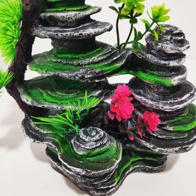 Big Aquarium Rockery Ornament Mountain Tree Fish Tank Decorations Accessories 07FC0E-D4 - KOEEK