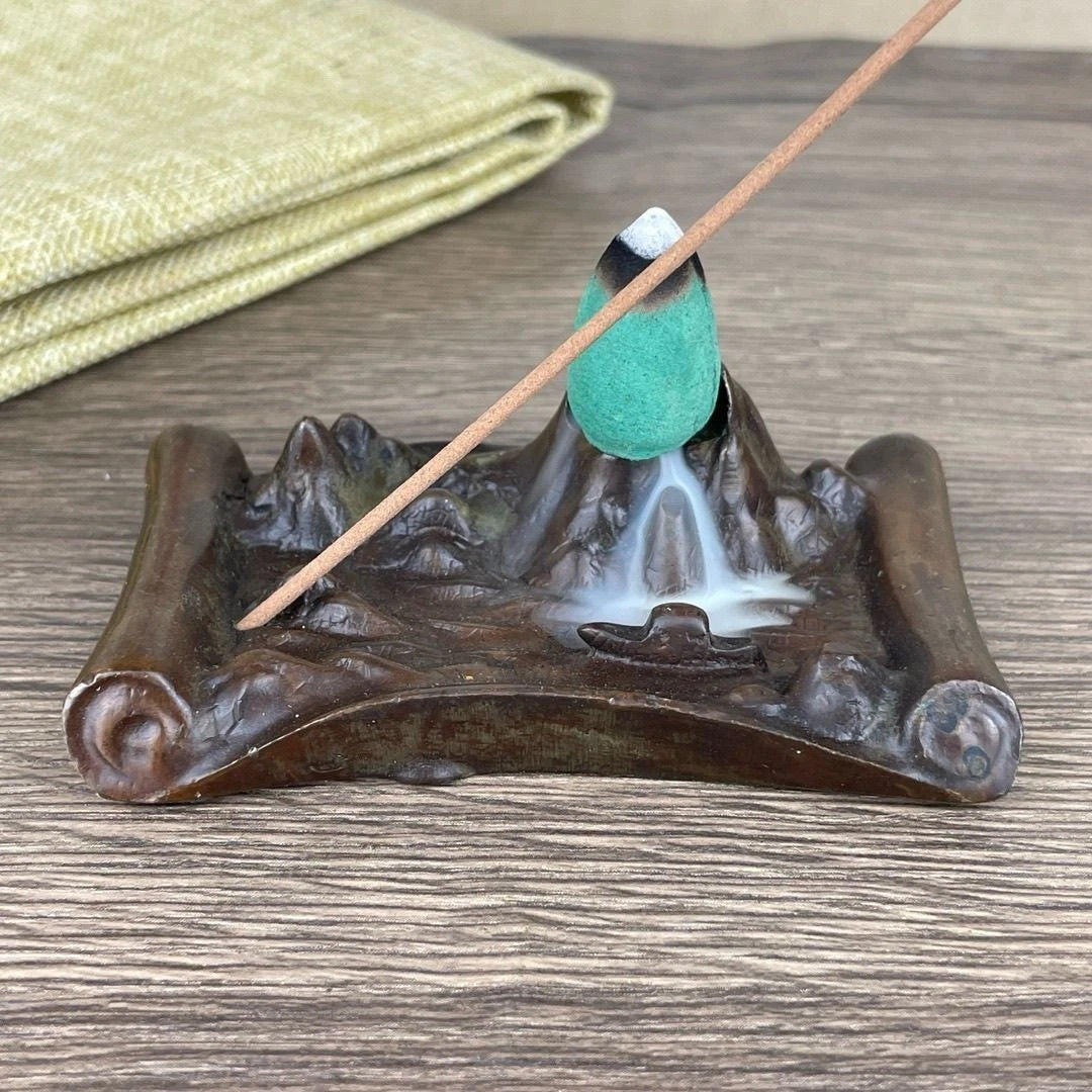 Backflow Mountain Stream Incense Burner Sandalwood Aromatherapy Tea Art Decor 07FC0E-D4 - KOEEK