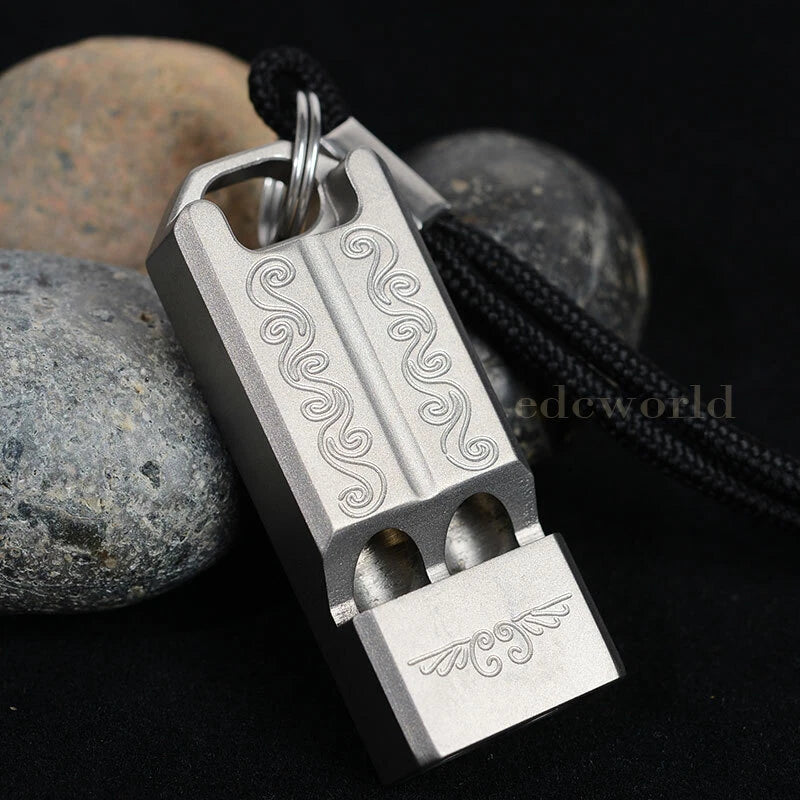 EDC TC4 Titanium Lightweight Keychain Safe Whistle Outdoor Survival Whistle Tool 07FC0E-D4 - KOEEK