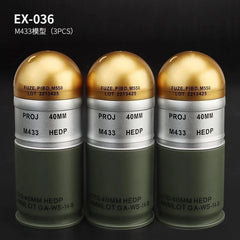 3x M433 40mm HEDP Prop Replica Grenades with Storage Box for Military Collectors 07FC0E-D4 - KOEEK