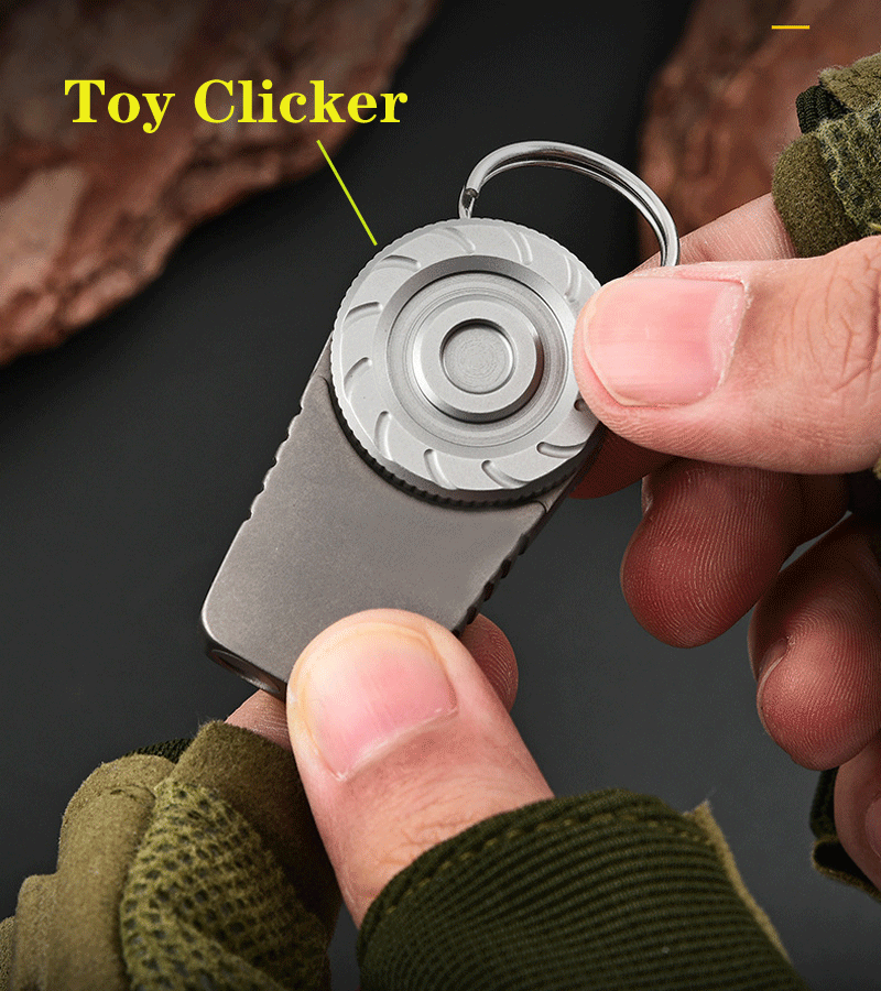 Titanium Keychain Whistle Pocket Toy Stress Relief Anti Anxiety Whistle EDC Tool 07FC0E-D4 - KOEEK
