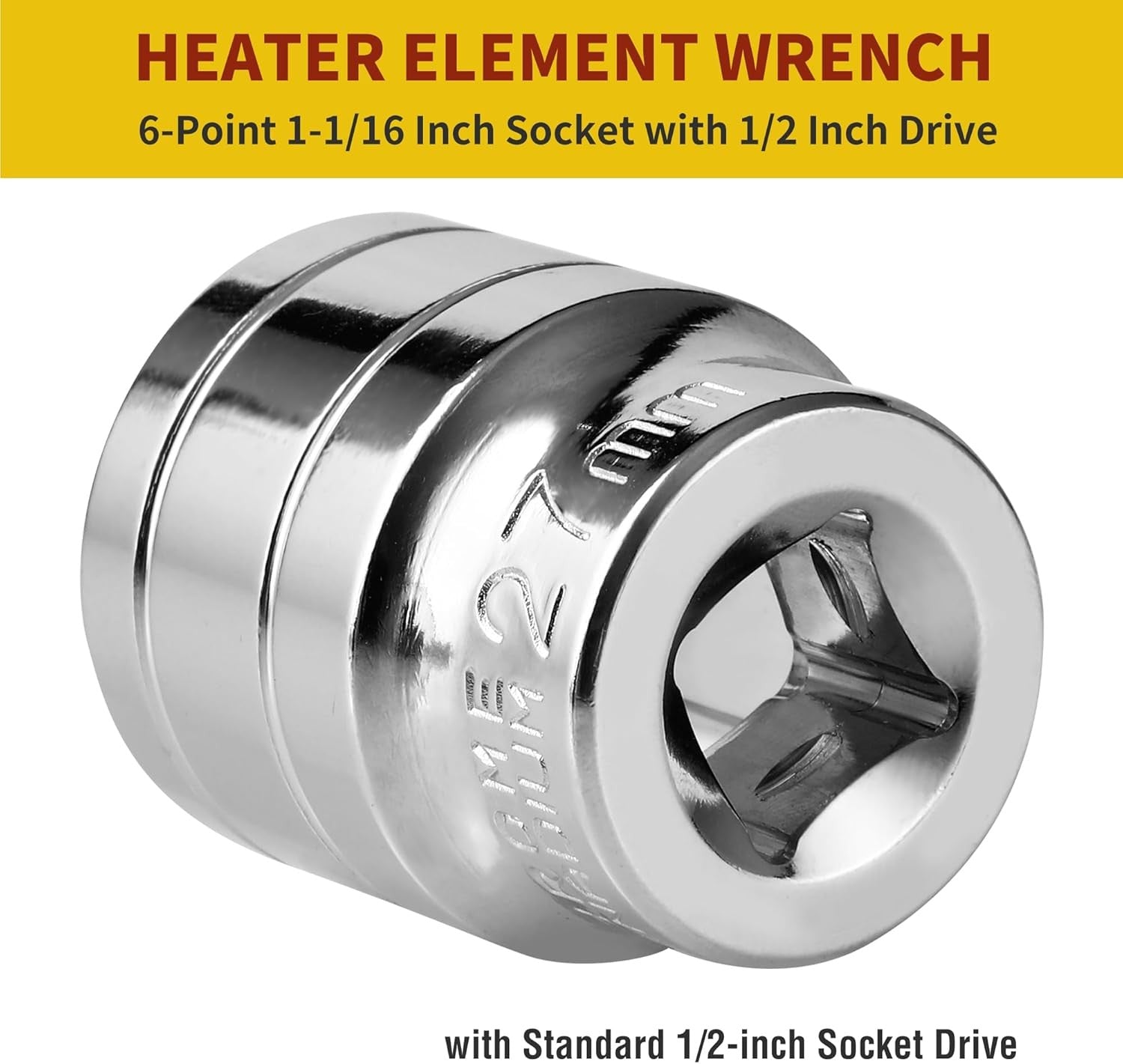 new 1-1/16 Inch RV Water Heater Element Socket Wrench for NPT Thread Silver 07FC0E-D4 - KOEEK