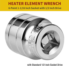 new 1-1/16 Inch RV Water Heater Element Socket Wrench for NPT Thread Silver 07FC0E-D4 - KOEEK