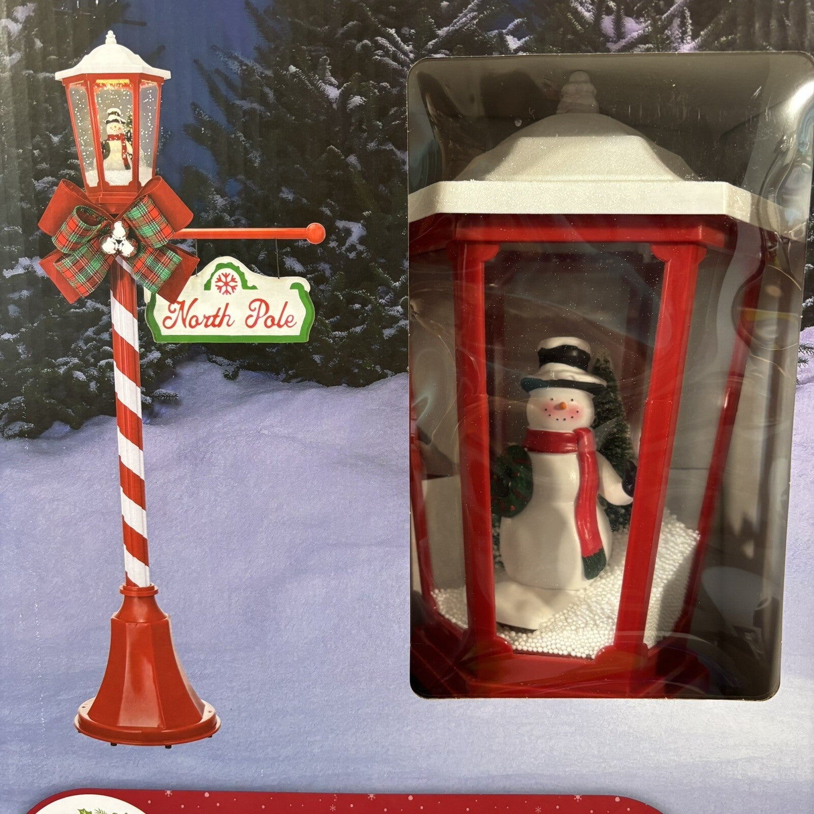 Winter Wonder Lane Snowfall 56" Lamppost Lighted Musical Holiday Christmas 07FC0E-D4 - KOEEK