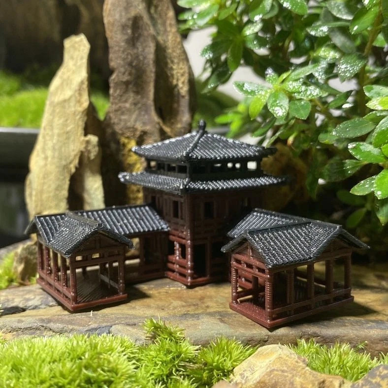 Plastics Chinese Ancient Architectural Model Aquarium Micro Landscape Bonsai 07FC0E-D4 - KOEEK