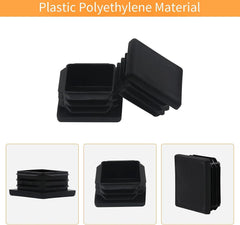 new WZB, 2 Inch 2x2 Square Tube End Cap Plastic Plugs 12 Pack, 2 Black WZB - KOEEK