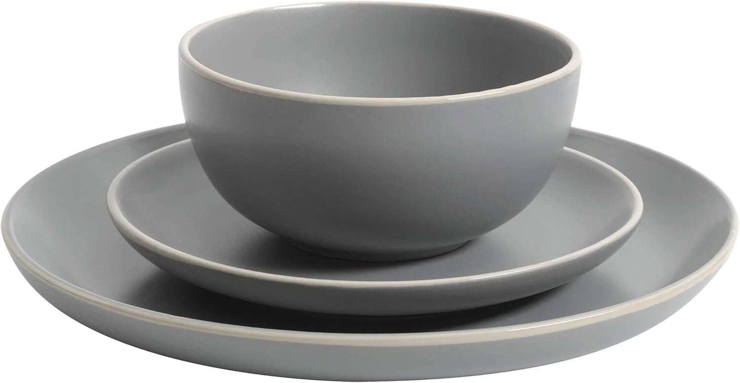 12 Piece Dining Set for 4, Gray Matte - Black Matte - Gray Matte 07FC0E-D4 - KOEEK