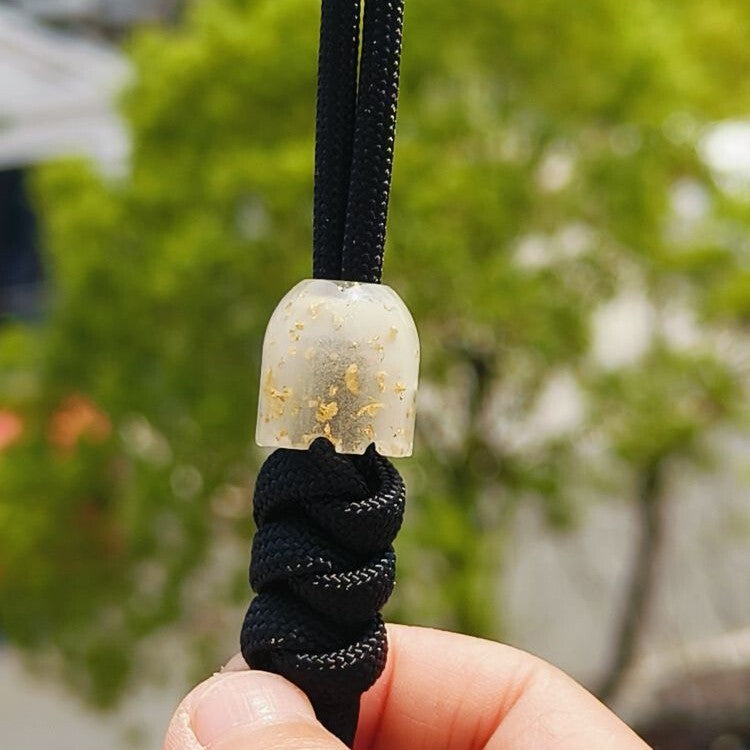 Resin Knife Lanyard Bead Keychain Paracord Pendant Glow in the dark Ghost EDC 07FC0E-D4 - KOEEK