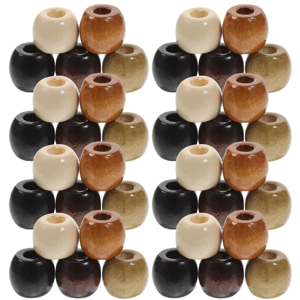400Pcs Wooden Beads Bracelet Making Square Spacers Wreath Bulk Large Hole 07FC0E-D4 - KOEEK