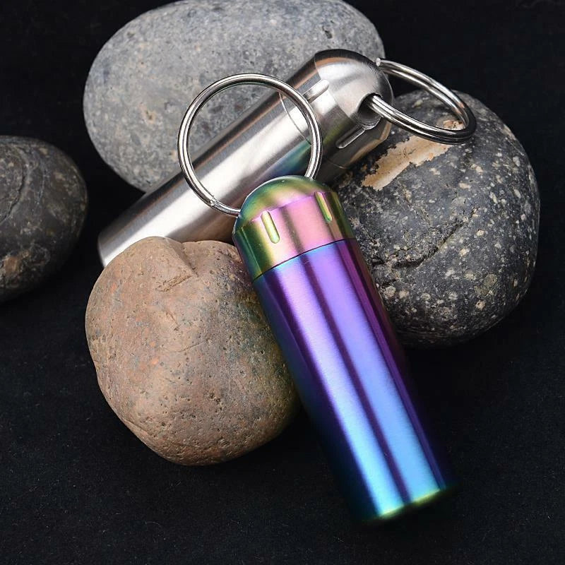Solid Brass Outdoor Camping Survival EDC Multi Tool Waterproof Medicine Pill Box 07FC0E-D4 - KOEEK