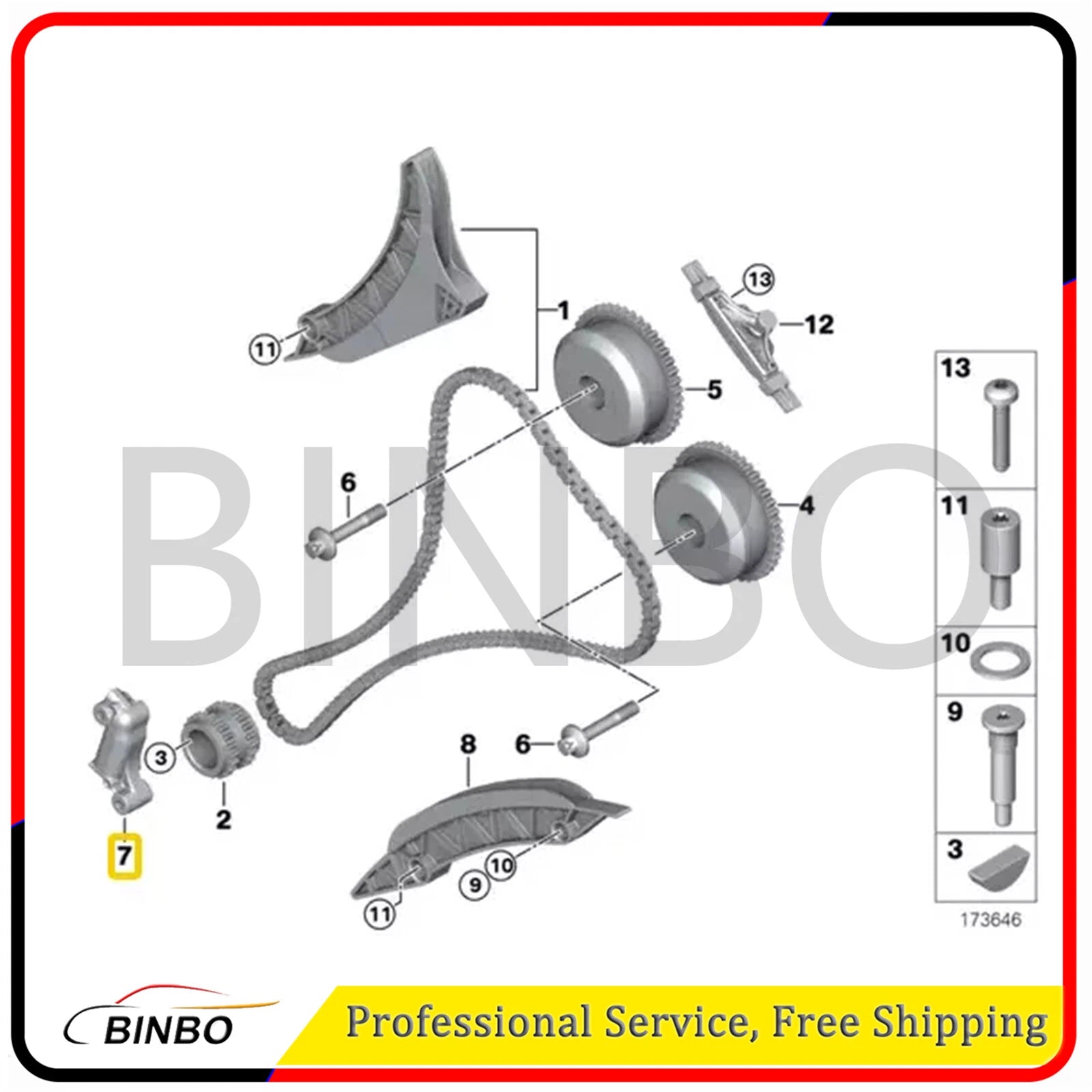 For BMW X5 2010-2018 11317557741 Timing Chain Tensioner 07FC0E-D4 - KOEEK