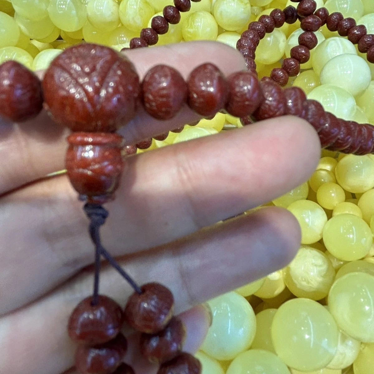 108 Beads Nepal Phoenix Eye Bodhi 9mm Resin Prayer Beads Buddhist Mala 07FC0E-D4 - KOEEK