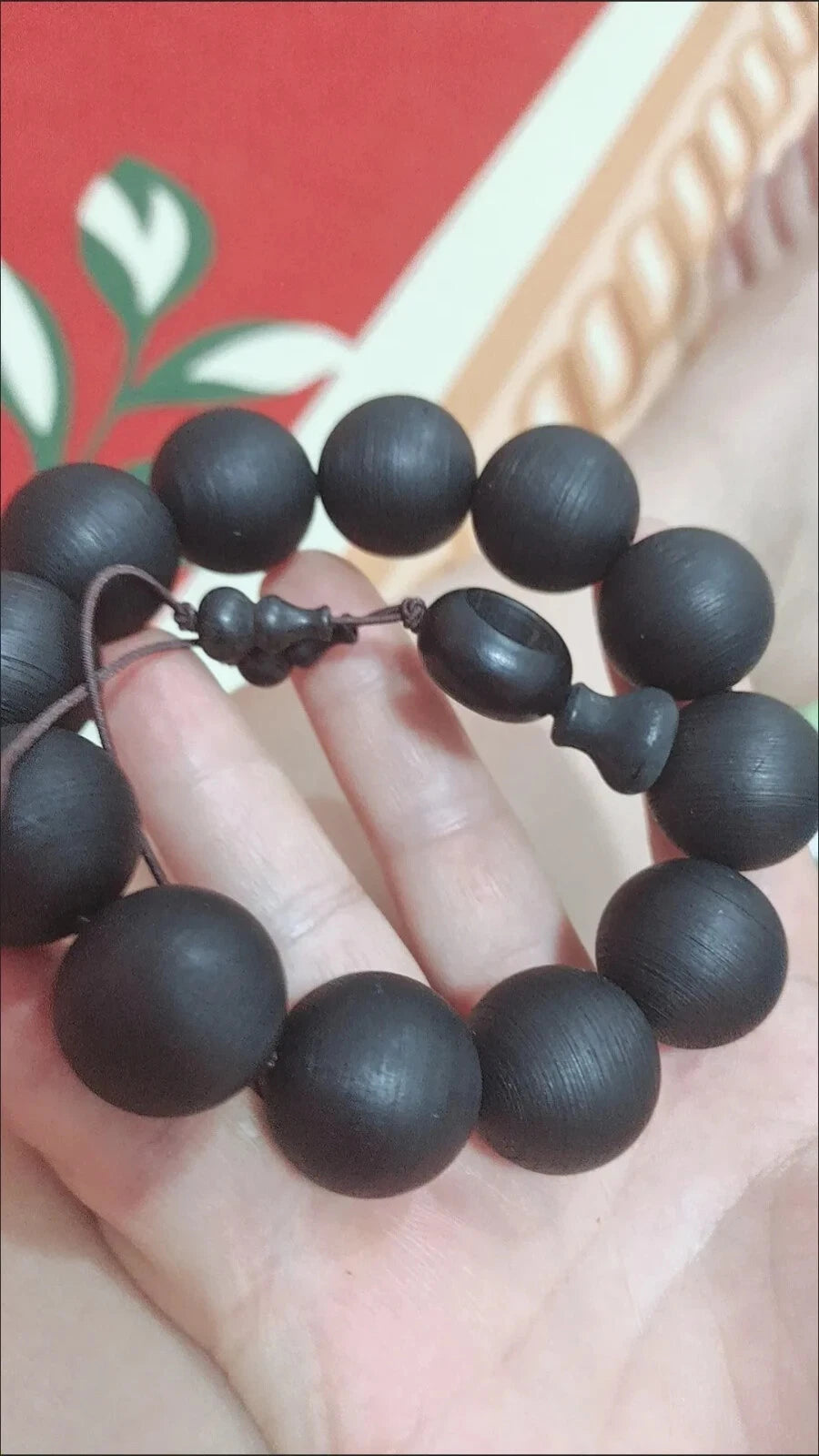 20mm Natural Grade A Screw Pattern Agarwood Men Woman  Bracelet Jewelry 07FC0E-D4 - KOEEK