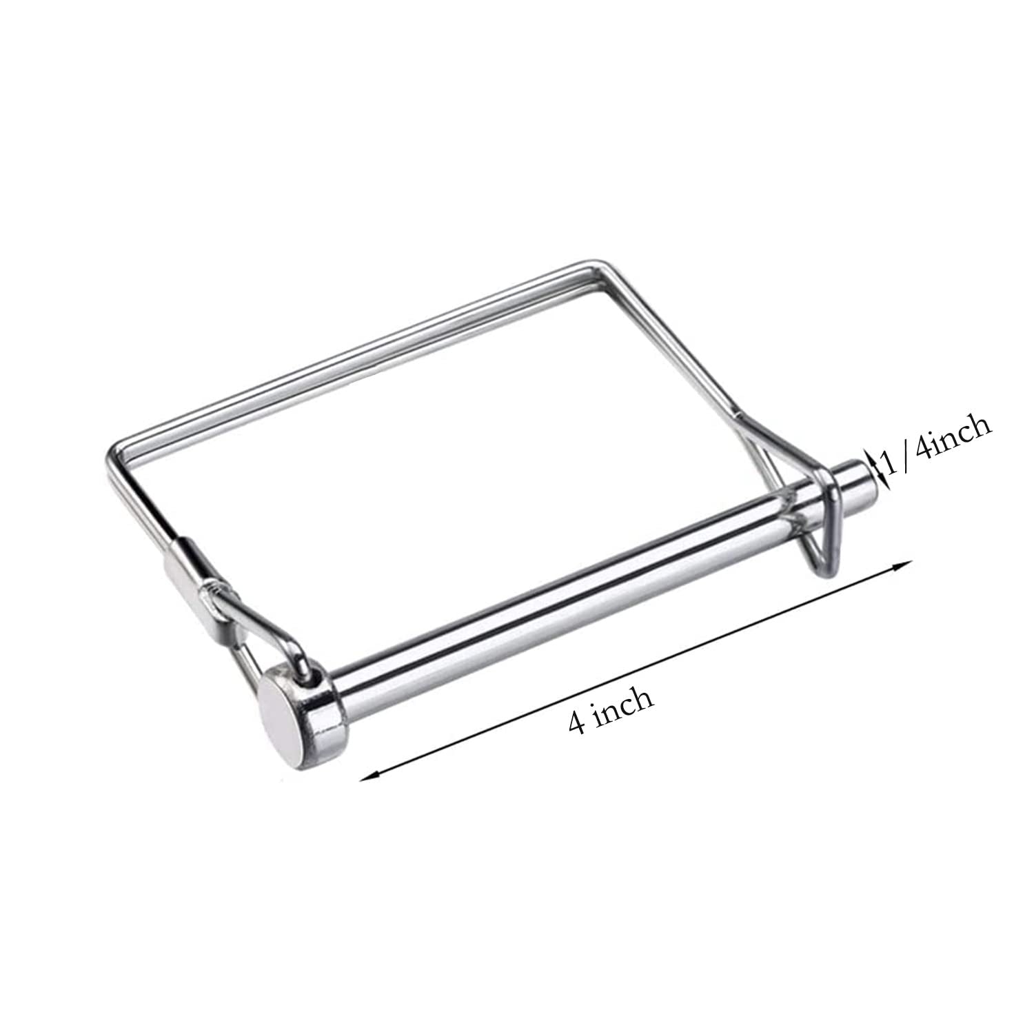 new 10 Pack Heavy Duty 1/4x4 Inch Trailer Coupler Pin Wire Lock PTO Silver 07FC0E-D4 - KOEEK