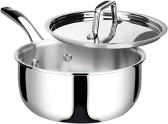 Tri-Ply Stainless Steel Stock Pot with Lid, 3-Quart, Kitchen Induction Cookware 07FC0E-D4 - KOEEK