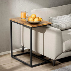 C Shaped End Table 27 inches High, Side Table for Couch Slide Under, C Table 07FC0E-D4 - KOEEK