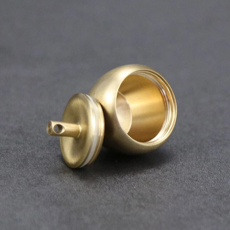 Brass Keychain Waterproof Storage Box Sealed Pill Capsula Portable Tank EDC Tool 07FC0E-D4 - KOEEK