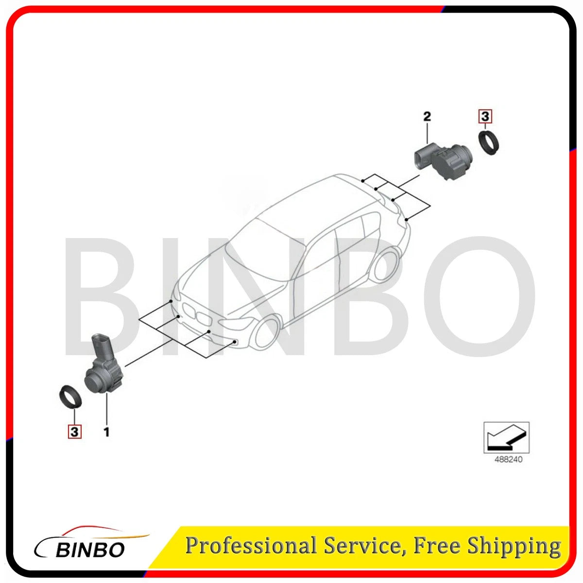 4PCS Rear Bumper Parking Sensor Ring 66206923000 For BMW M3 M4 Z4 X1 F80 F83 E89 07FC0E-D4 - KOEEK