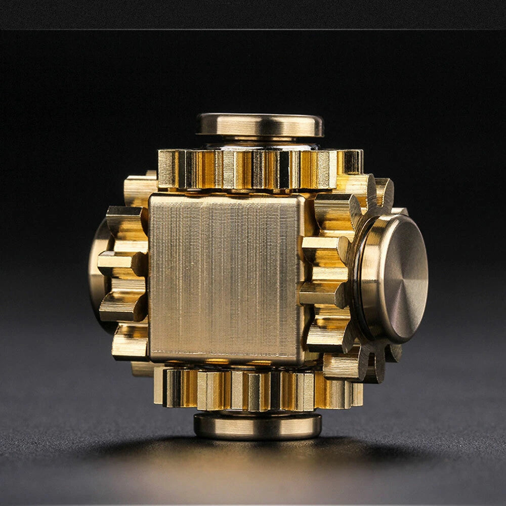 EDC Gear Linkage Brass Gyroscope Fingertips Spinning Top Gearwheel Gyro Toy Tool 07FC0E-D4 - KOEEK