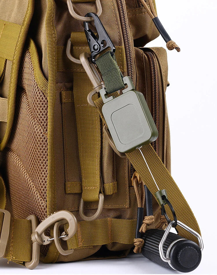 2PCS EDC Outdoor Telescopic Keychain Ring Buckle Anti-theft Backpack Carabiners 07FC0E-D4 - KOEEK