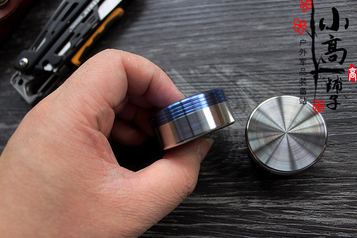 Titanium Round Waterproof Mini Pill Box Case Travel Medicine Container EDC Box 07FC0E-D4 - KOEEK