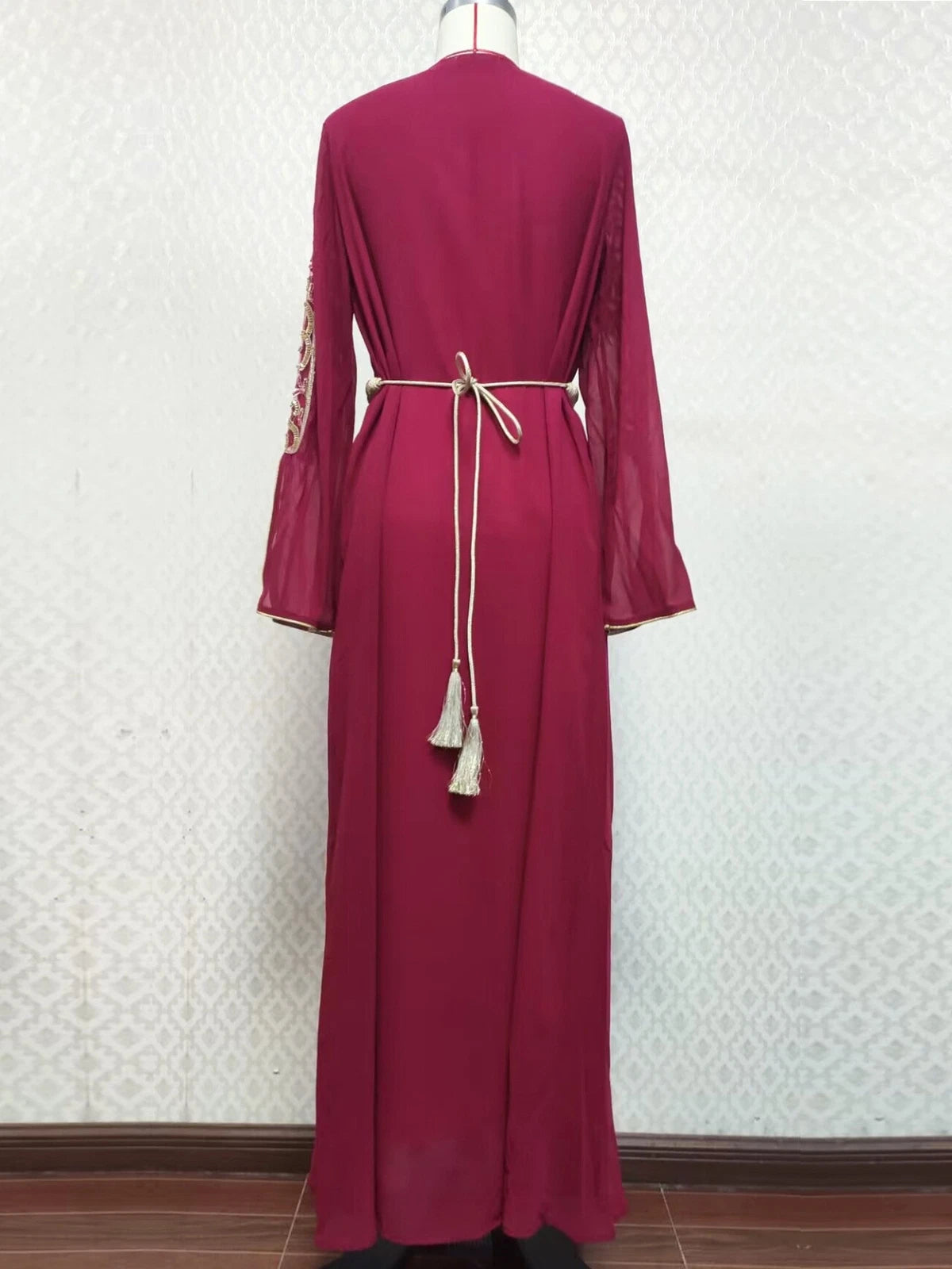 Embroidery Abaya Women Muslim Maxi Dress Kaftan Long Robes Ramadan Gown Dresses 07FC0E-D4 - KOEEK