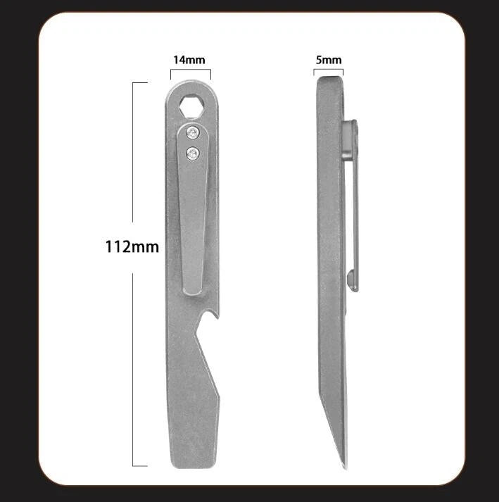 1PCS Titanium Pocket Tool Bottle Opener Pry Bar Crowbar EDC Outdoor Tool Gifts 07FC0E-D4 - KOEEK