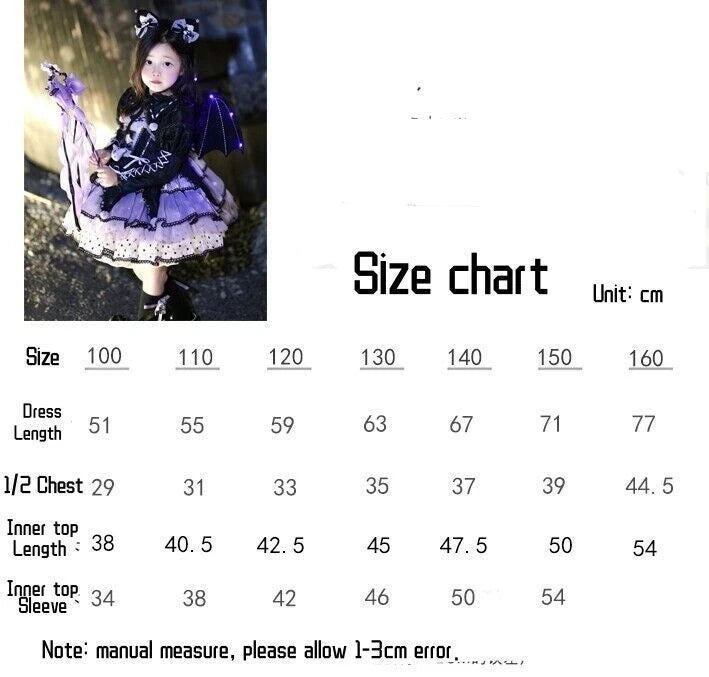 Cute Kuromi Girl Princess Dress Kawaii Kids Halloween Lace Dress Cosplay Costume 07FC0E-D4 - KOEEK