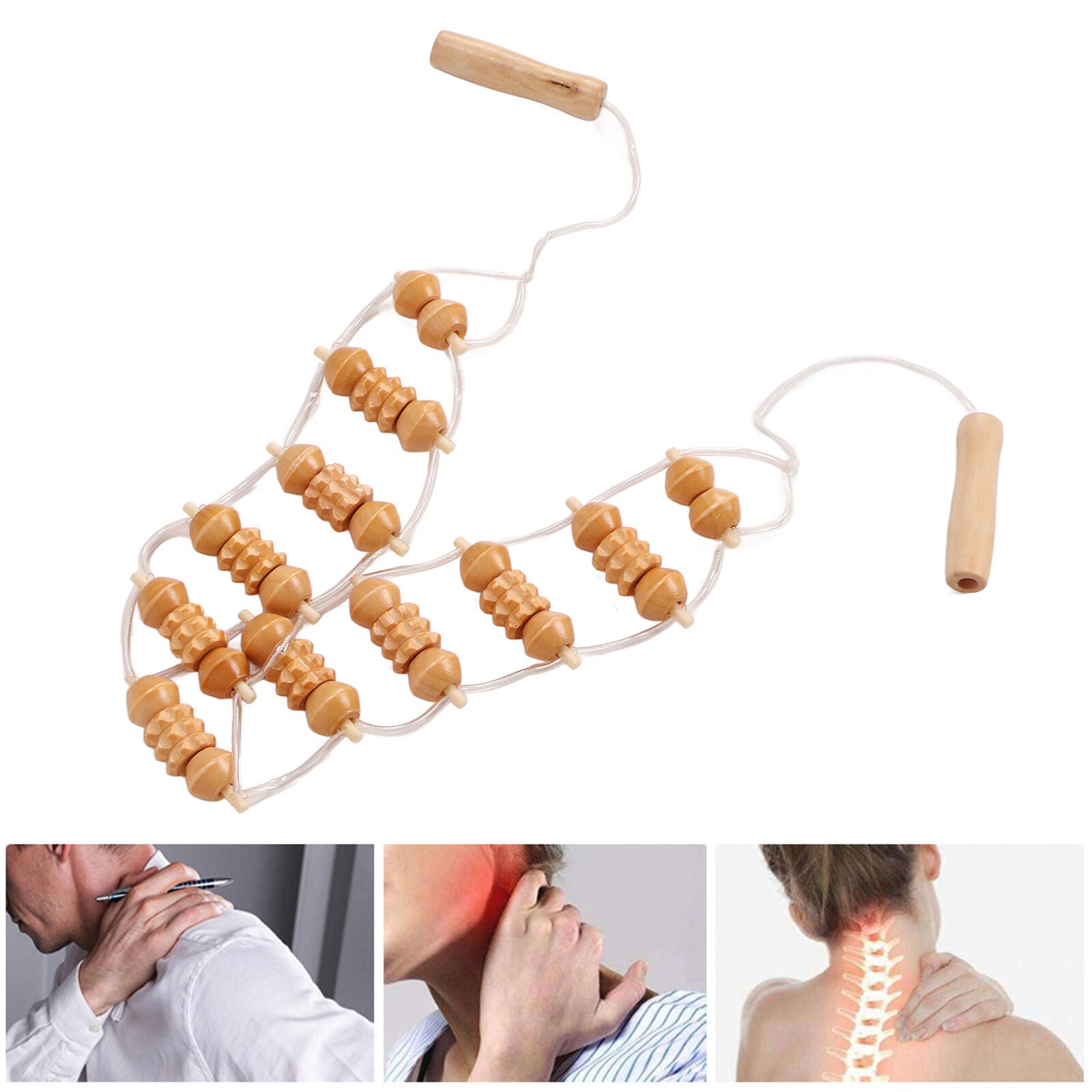 new Wood Back Massage Roller Lymphatic Drainage Wood Therapy Massage Tool For Ne WPD koeek - KOEEK