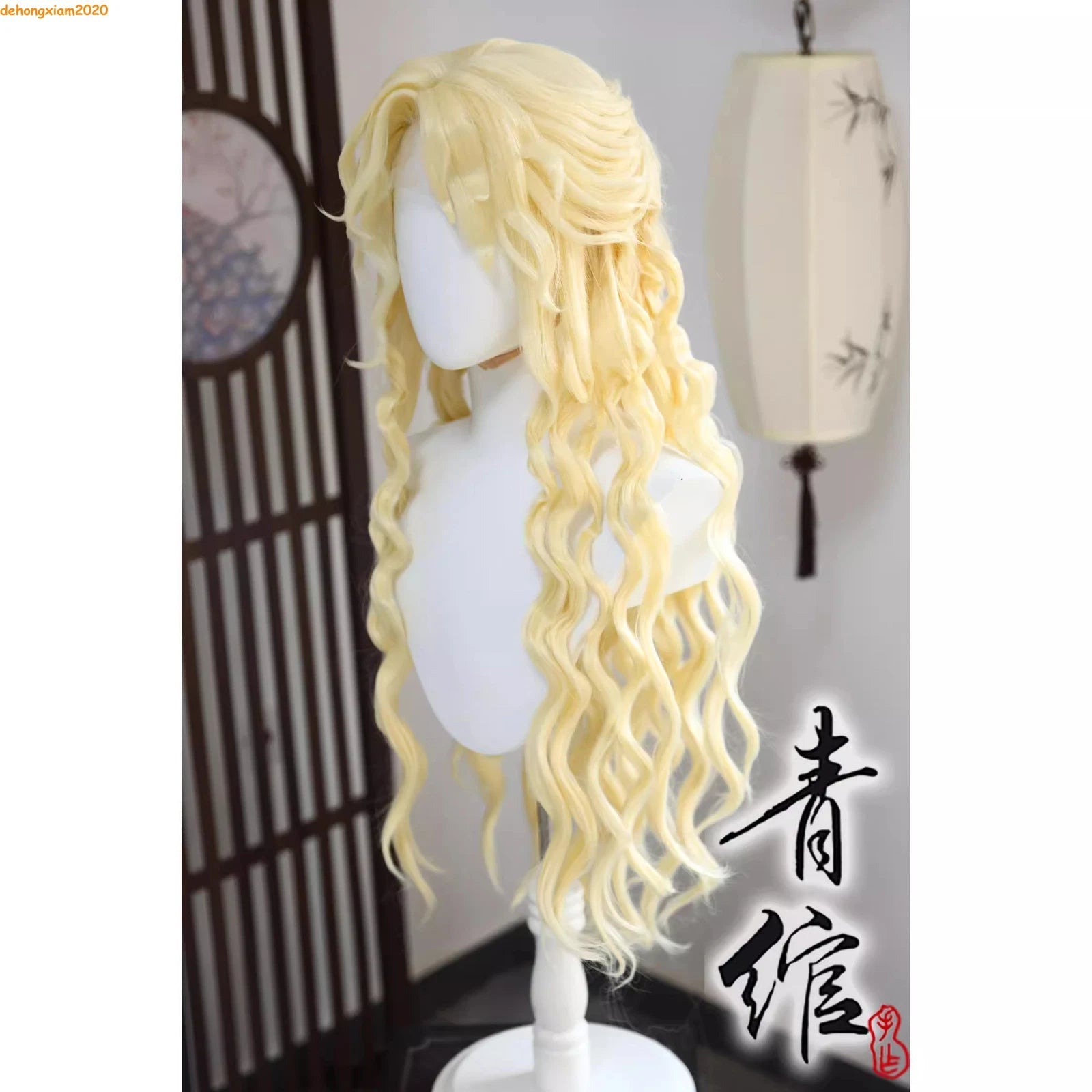 Women Identity Ⅴ Ada Mesmer  Skin Cosplay Wig Yellow Wig Curly Hair Handmade 07FC0E-D4 - KOEEK
